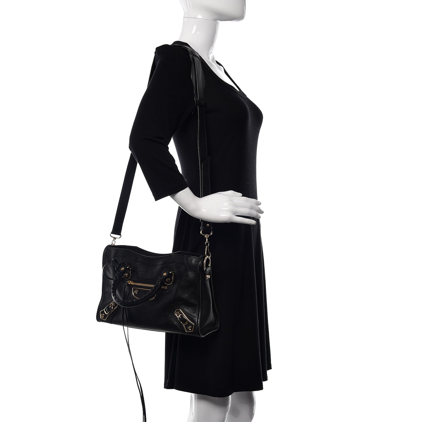 Chevre Gold Metallic Edge Hardware S City Black