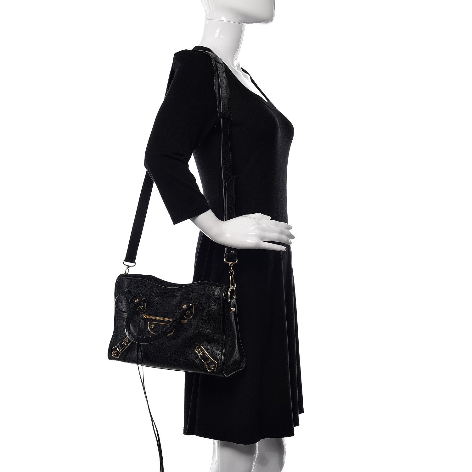 Balenciaga Chevre Gold Metallic Edge Hardware S City Black 3 of 10