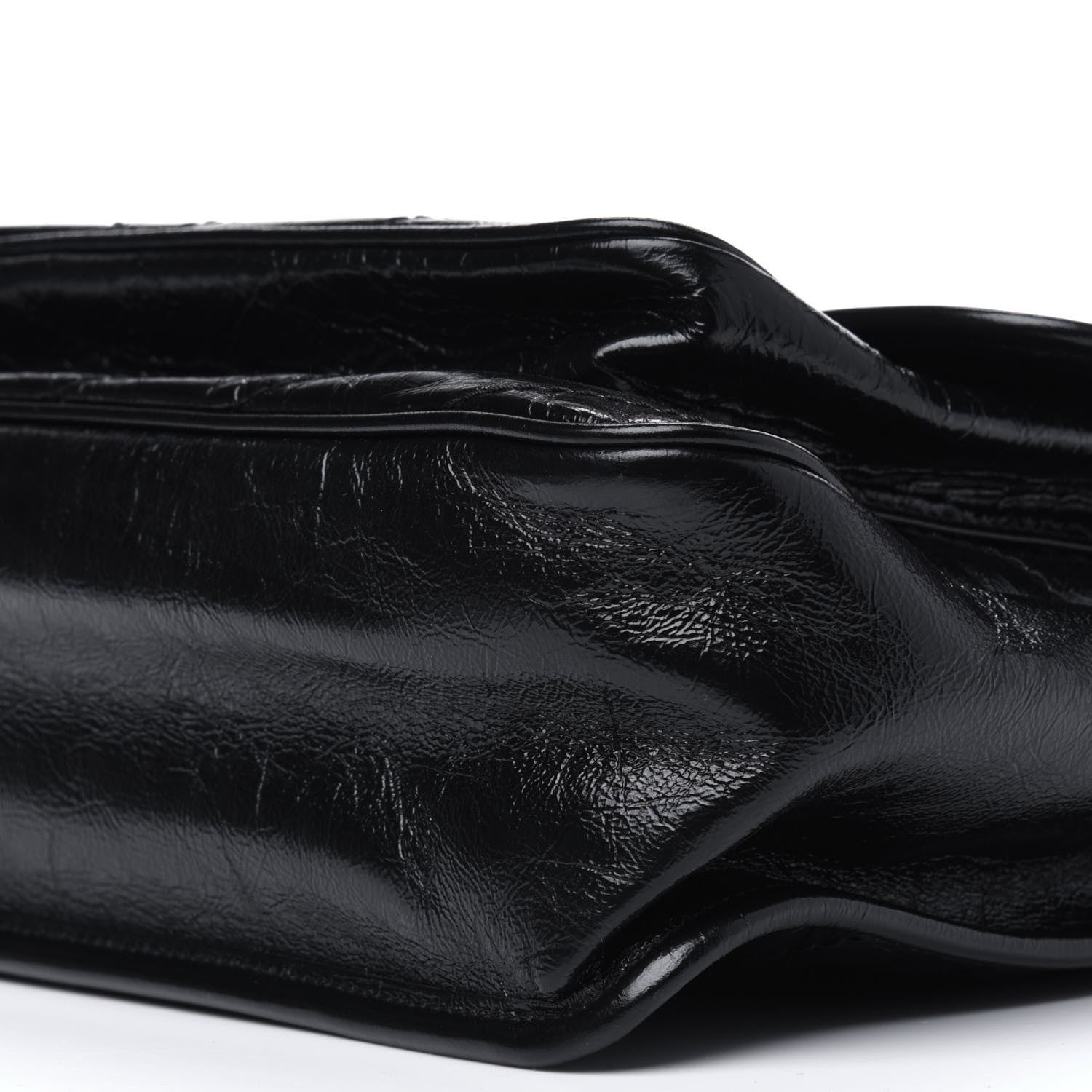 Saint Laurent Crinkled Calfskin Matelasse Monogram Medium Niki Chain Satchel Black 10 of 11
