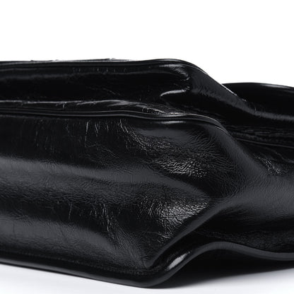Saint Laurent Crinkled Calfskin Matelasse Monogram Medium Niki Chain Satchel Black 10 of 11