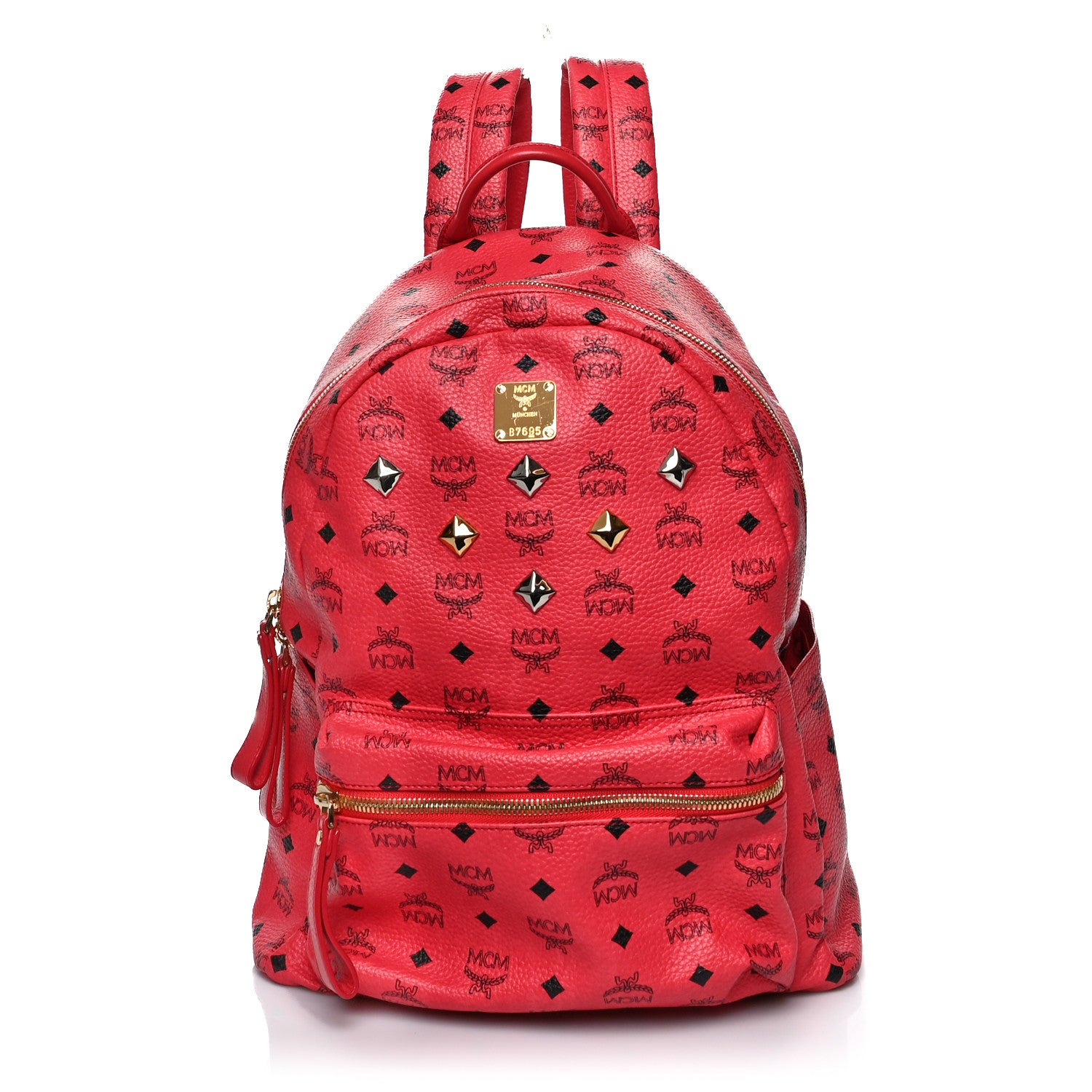 MCM Visetos Medium Sprinkle Stud Stark Backpack Corail 1 of 15
