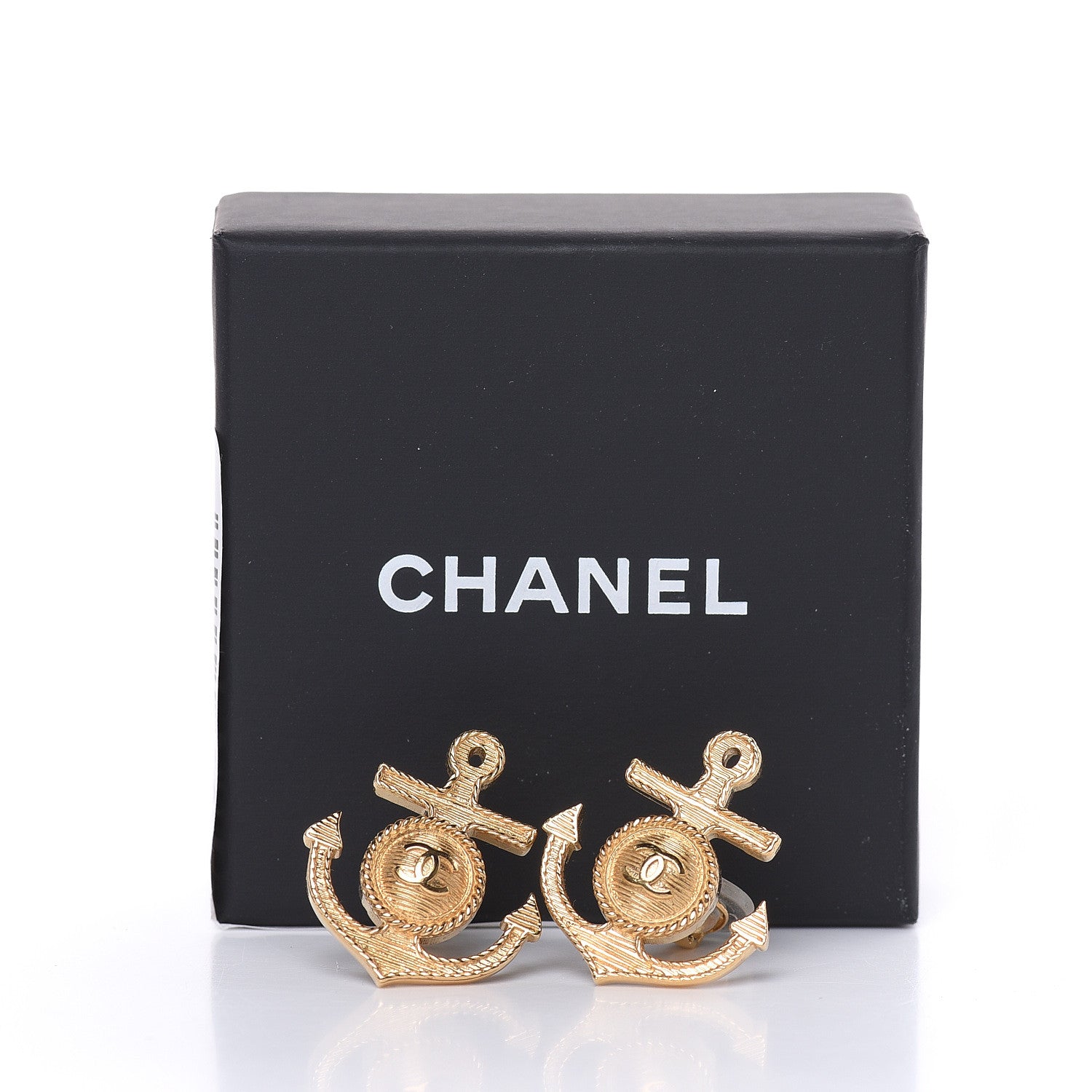 Chanel Metal Anchor CC Earrings Gold 5 of 5