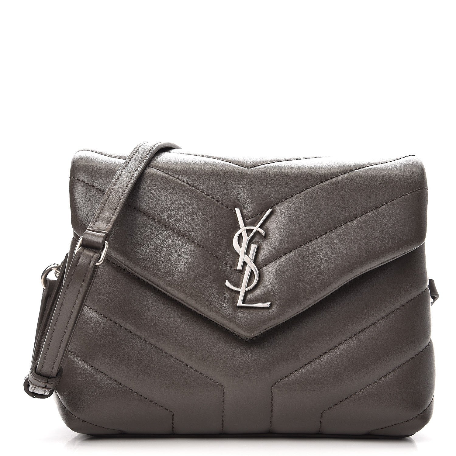 Saint Laurent Calfskin Y Quilted Monogram Toy Loulou Crossbody Bag Earth 3 of 8