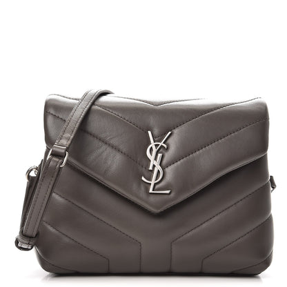 Saint Laurent Calfskin Y Quilted Monogram Toy Loulou Crossbody Bag Earth 3 of 8