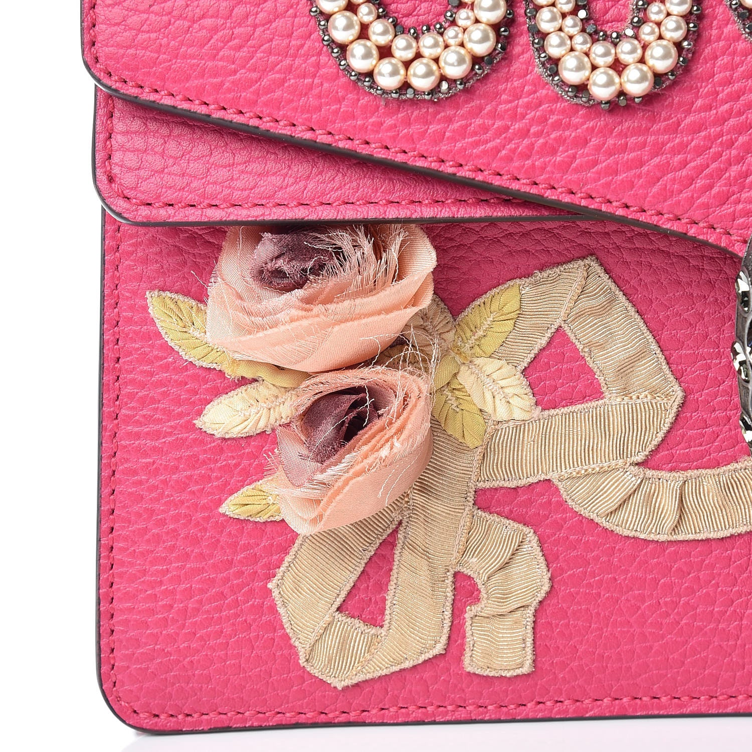 Gucci Pebbled Calfskin Embellished Guccify Small Dionysus Shoulder Bag Rosa 8 of 12