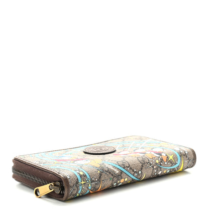 Gucci X DISNEY GG Supreme Monogram Donald Duck Zip Around Wallet Beige Multicolor New Acero 4 of 7