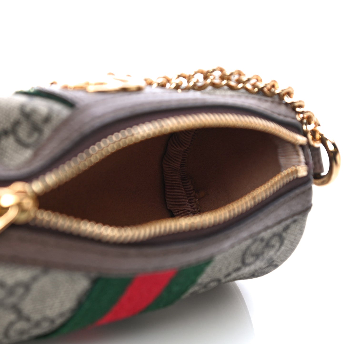 GG Supreme Monogram Web Ophidia Barrel Coin Purse Beige New Acero