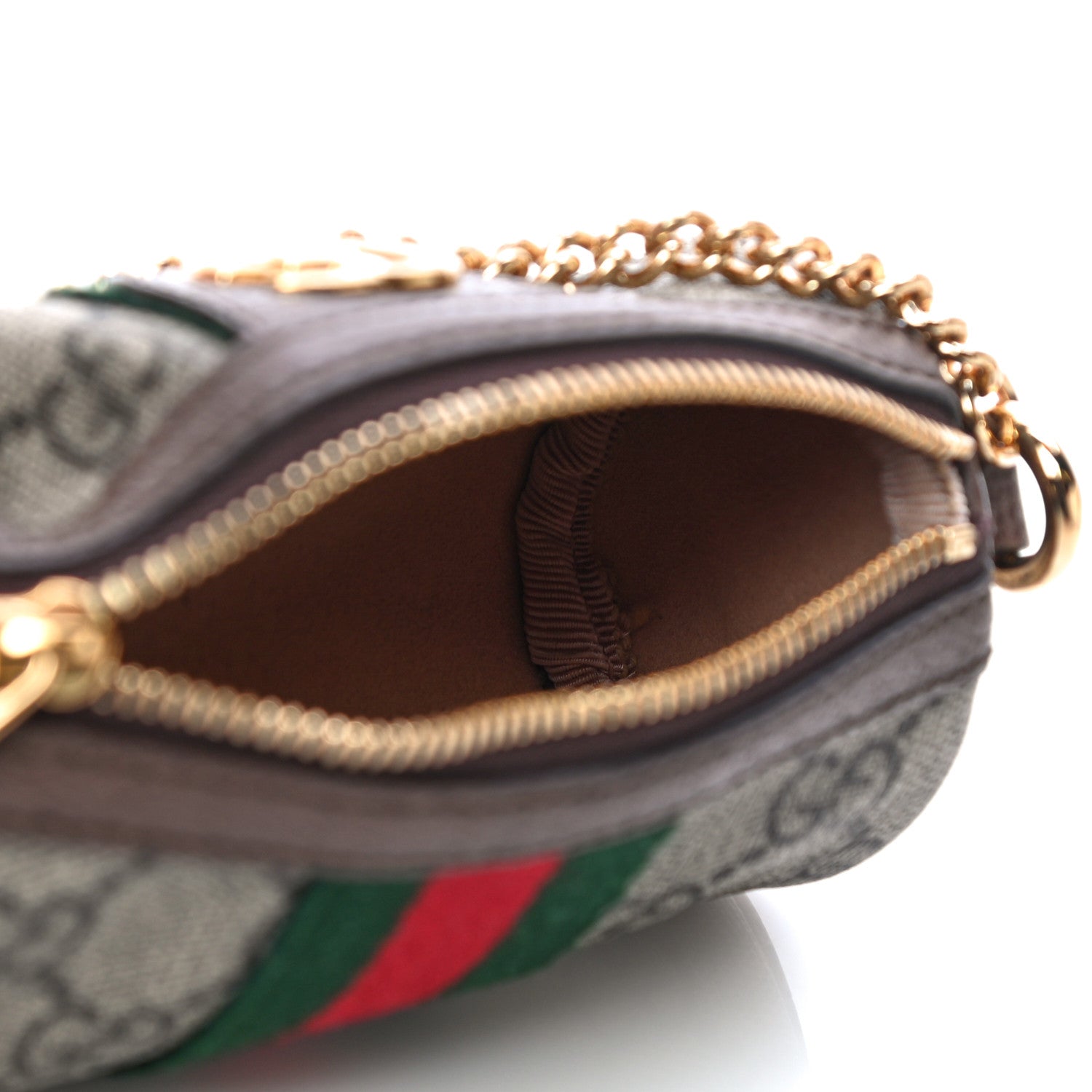 Gucci GG Supreme Monogram Web Ophidia Barrel Coin Purse Beige New Acero 5 of 11