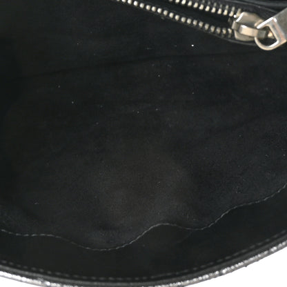 Saint Laurent Metallic Calfskin Y Quilted Monogram Small Loulou Chain Satchel Acciaio 5 of 11
