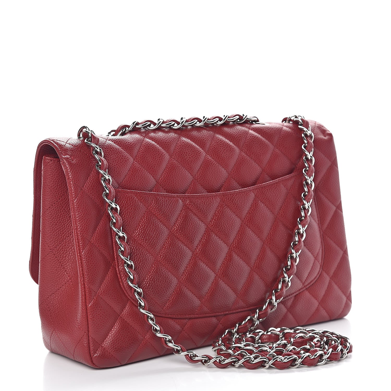 Chanel Caviar Quilted Jumbo Single Flap Red 3 of 14