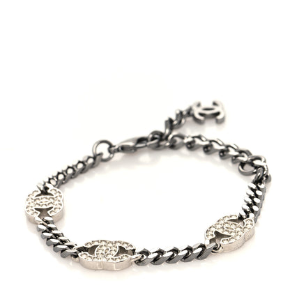 Chanel Ruthenium Crystal CC Bracelet Silver 1 of 5