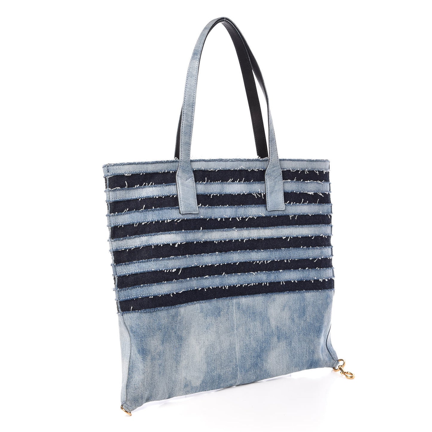 Denim Striped Wingman Tote Blue