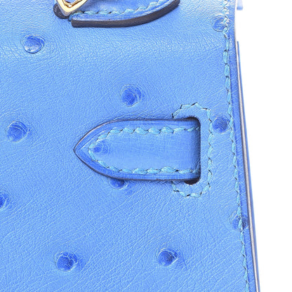 Hermes Ostrich Mini Kelly Sellier 20 Blueet 39 of 60