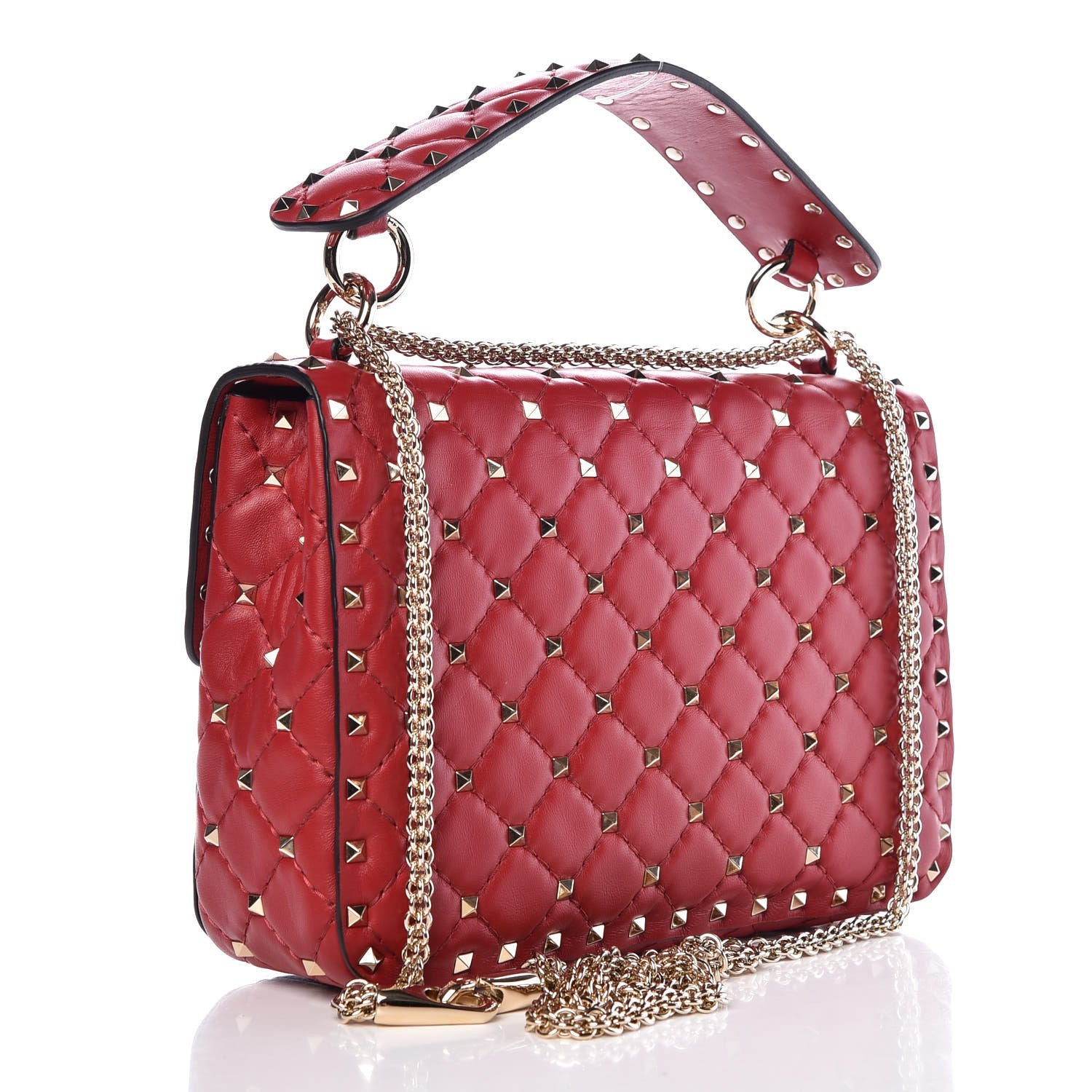 Valentino Garavani Nappa Medium Rockstud Spike Shoulder Bag Rosso Valentino 3 of 6