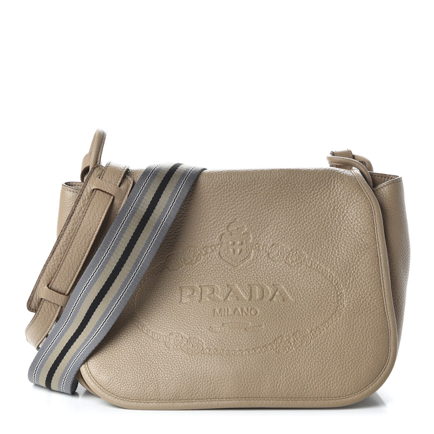 Prada Vitello Daino Logo Messenger Cammeo 1 of 9