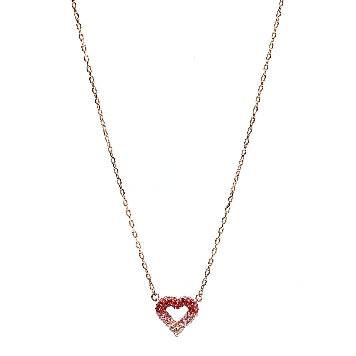 Louis Vuitton Swarovski LV and V Heart Strass Necklace Rose Gold 1 of 7