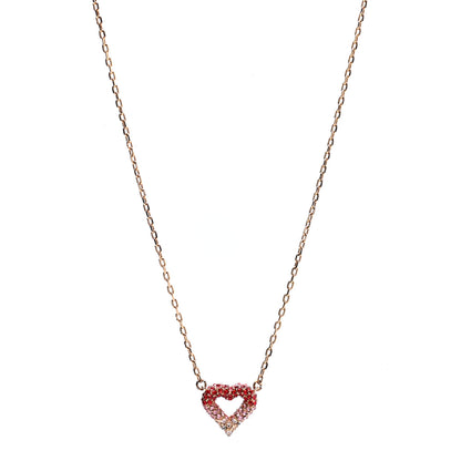 Louis Vuitton Swarovski LV and V Heart Strass Necklace Rose Gold 1 of 7