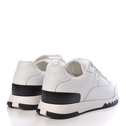 Hermes Calfskin Womens Trail Sneakers 37 White 4 of 9