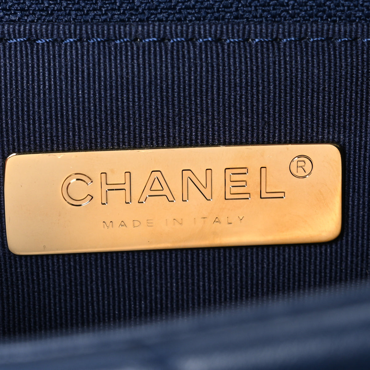 Lambskin Quilted Medium Chanel 19 Flap Navy Blue