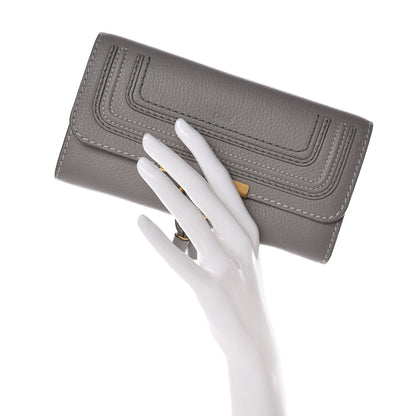 Chloe Calfskin Marcie Continental Flap Wallet Cashmere Grey 2 of 9