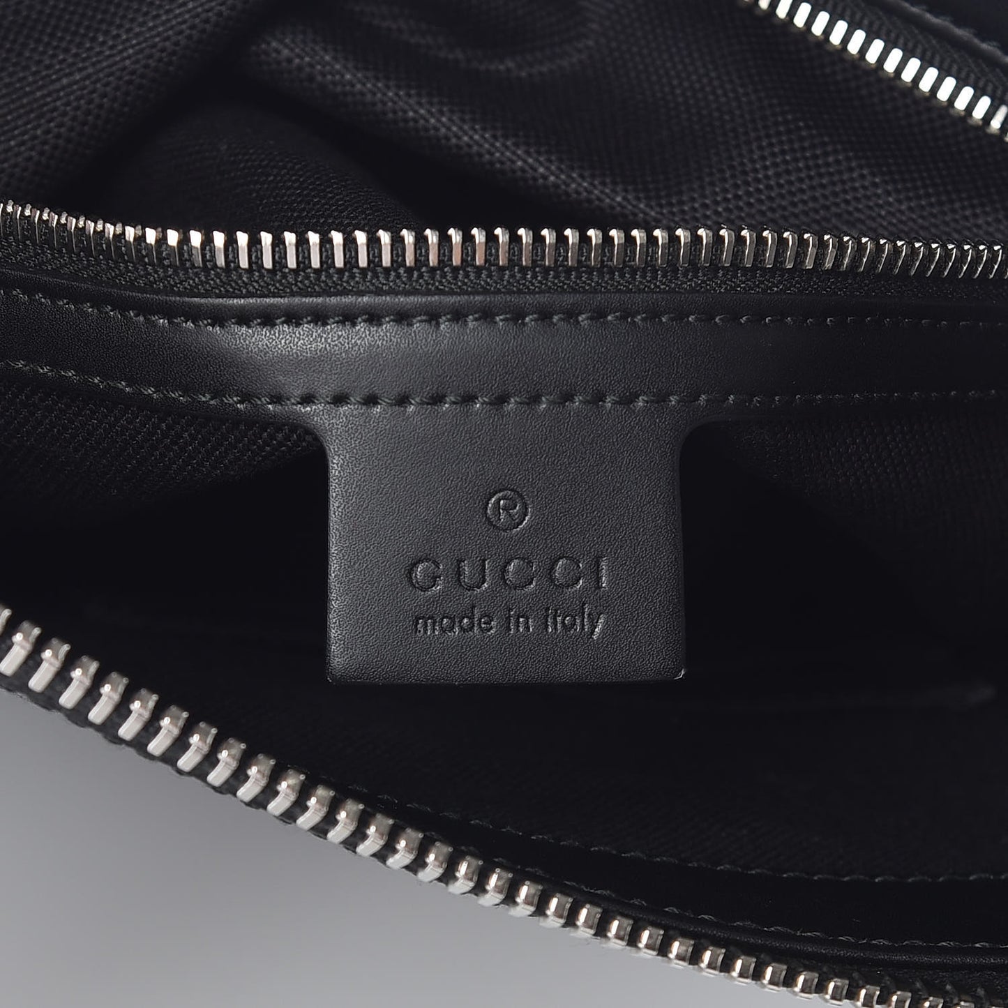 GG Supreme Monogram Appia Calfskin Web Flat Messenger Bag Black Grey