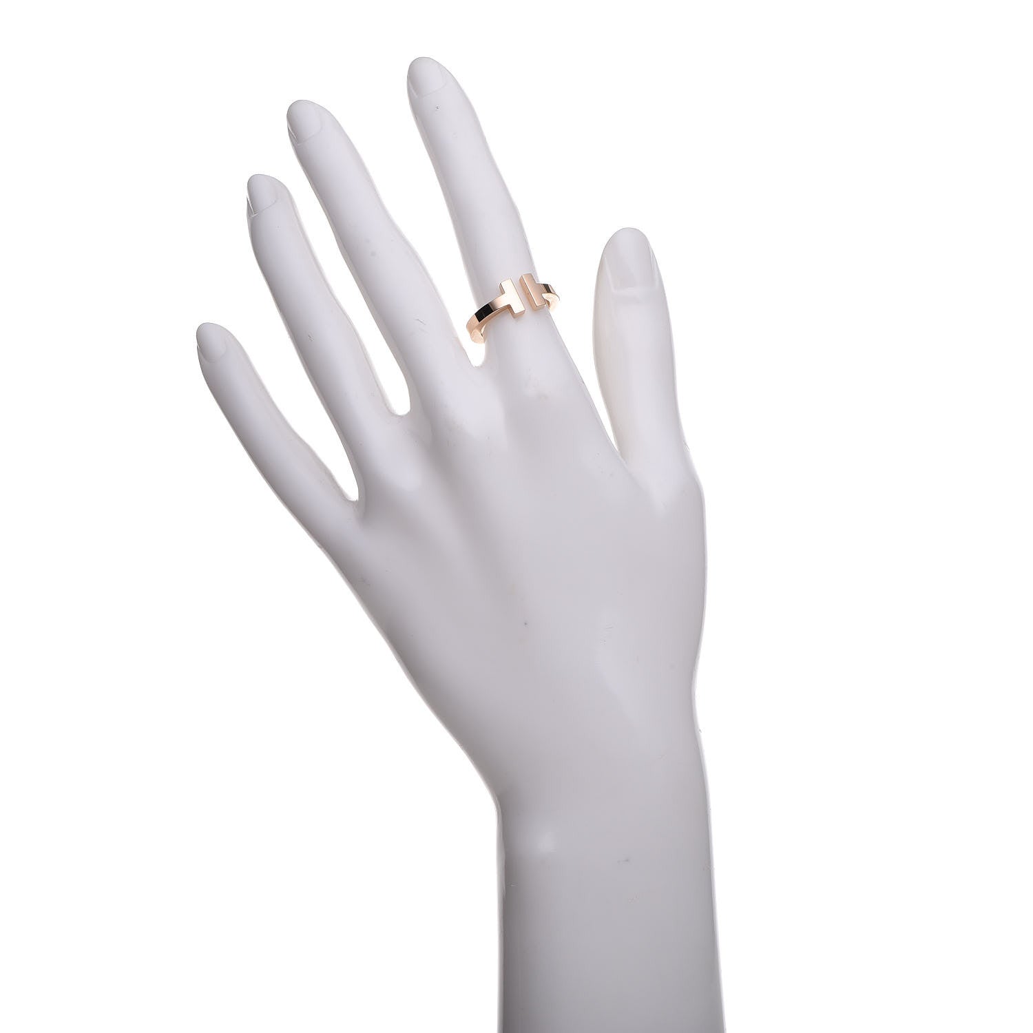 Tiffany 18K Rose Gold T Square Ring 49 5 2 of 7