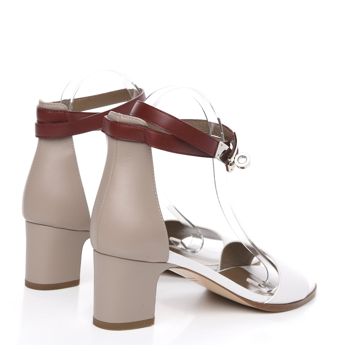 Calfskin Manege Sandals 38 Grey Multicolore