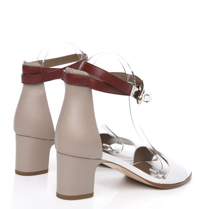 Hermes Calfskin Manege Sandals 38 Grey Multicolore 4 of 9