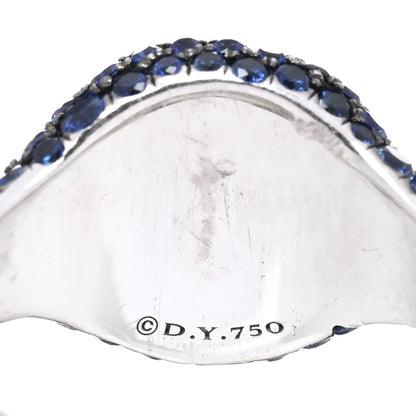 David Yurman 18K White Gold Blue Sapphire Petite Pave Chevron Pinky Ring 48 4.5 4 of 4
