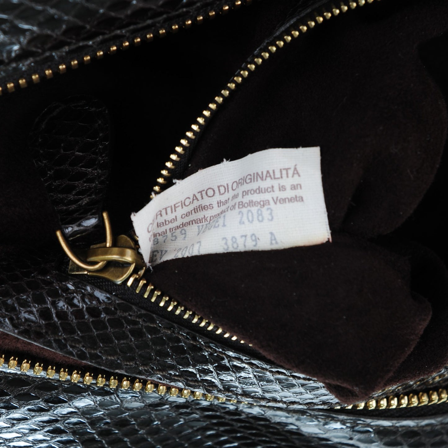 Snakeskin Burnished Intrecciato Bisanzio Tote