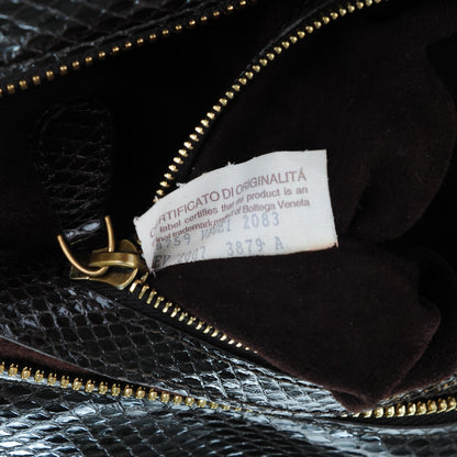 Bottega Veneta Snakeskin Burnished Intrecciato Bisanzio Tote 9 of 9