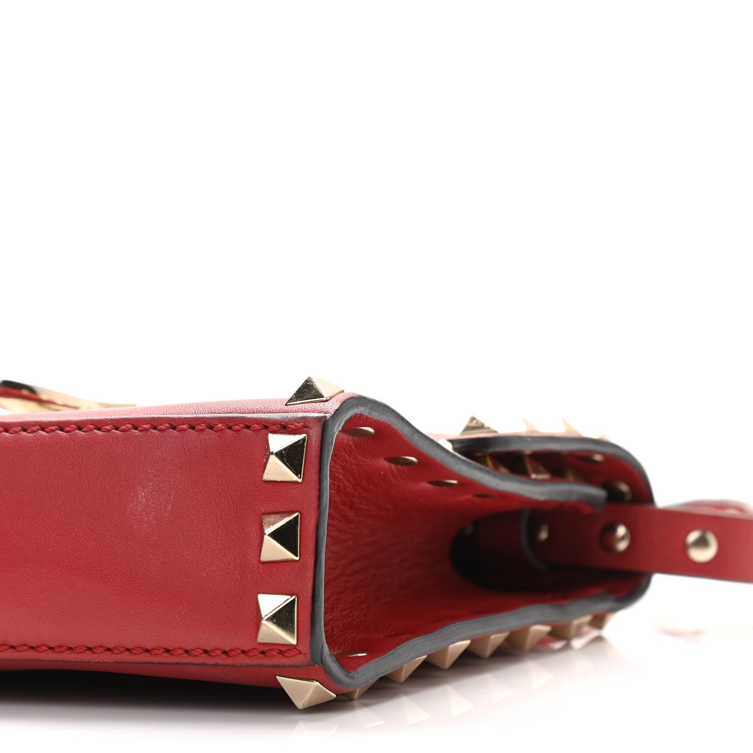Valentino Garavani Vitello Mini Rockstud Flip Lock Crossbody Bag Red 6 of 13