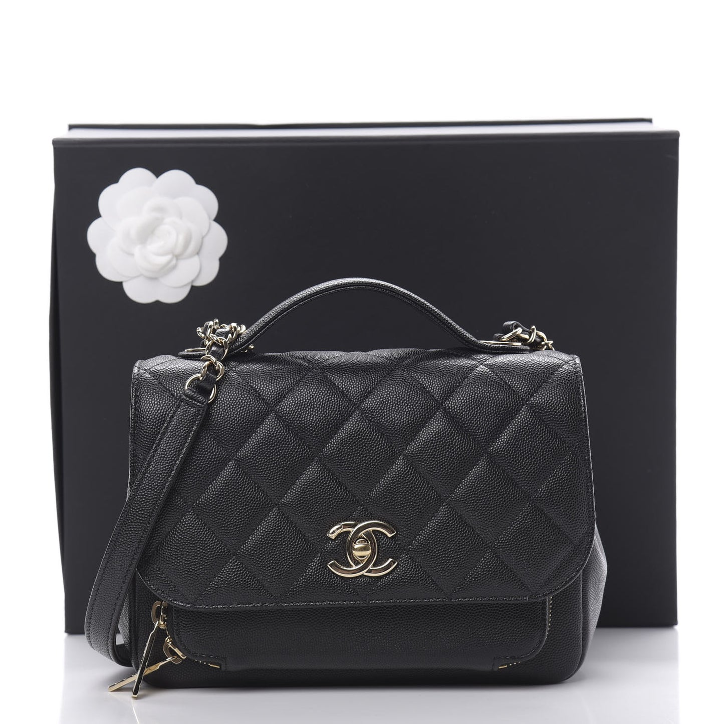 Caviar Quilted Medium Business Affinity Flap Black