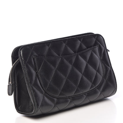 Chanel Lambskin Quilted Cosmetic Case Black 3 of 9