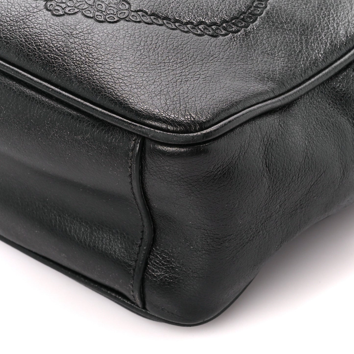 Glace Calf Logo Crossbody Black