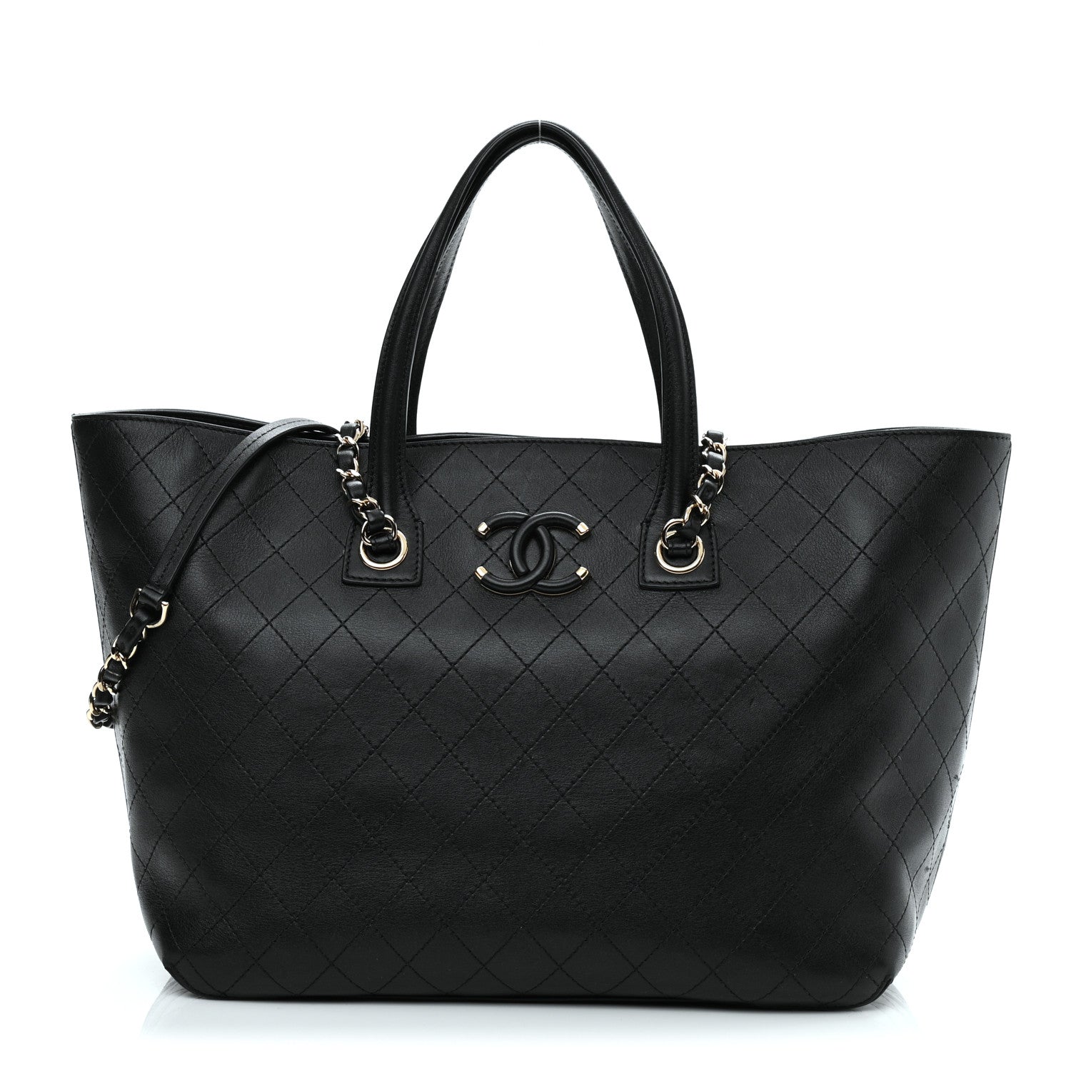 Chanel Calfskin Stitched Shopping Tote Black 1 of 8
