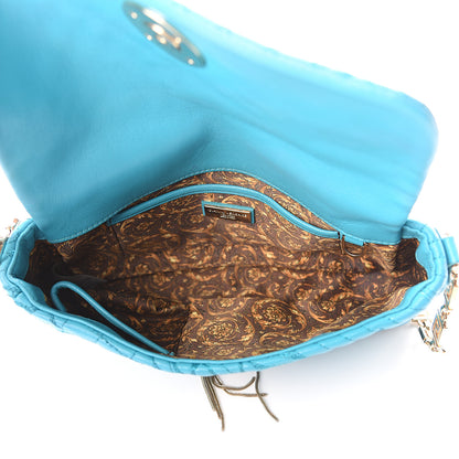 Versace Nappa Barocco Quilted Vanitas Medea Shoulder Bag Blue 4 of 7