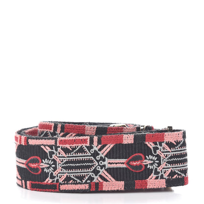 Valentino Garavani Canvas Loveblade Embroidered Rockstud Guitar Strap Multicolor 2 of 4