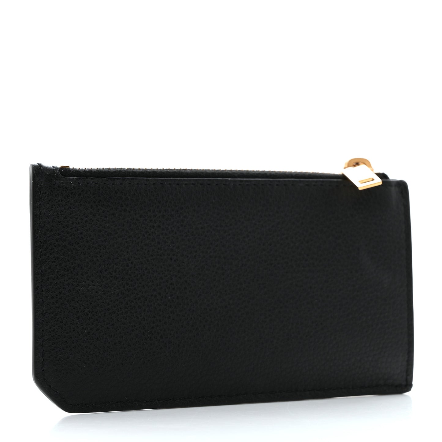 Grained Calfskin Monogram 5 Fragments Zip Pouch Card Holder Black