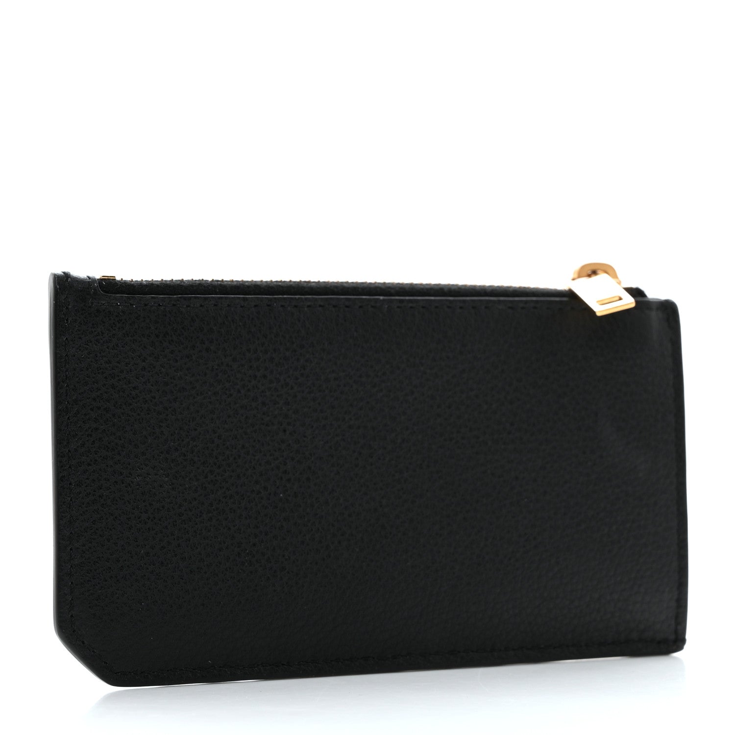 Saint Laurent Grained Calfskin Monogram 5 Fragments Zip Pouch Card Holder Black 3 of 8