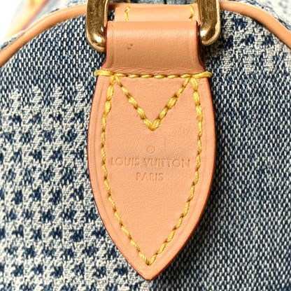 Louis Vuitton Damier Denim 3D Speedy Bandouliere 25 Bleu 7 of 12