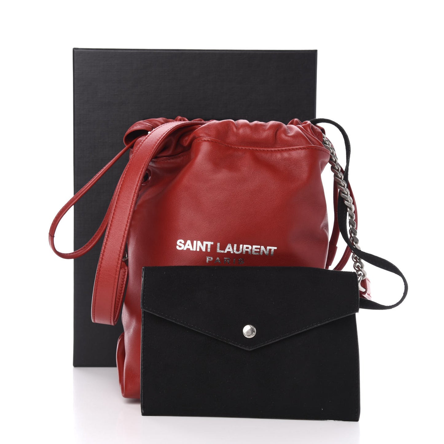 Lambskin Small Teddy Bucket Bag Red
