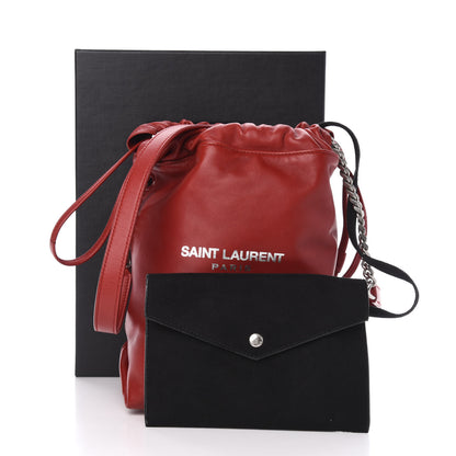 Saint Laurent Lambskin Small Teddy Bucket Bag Red 12 of 12