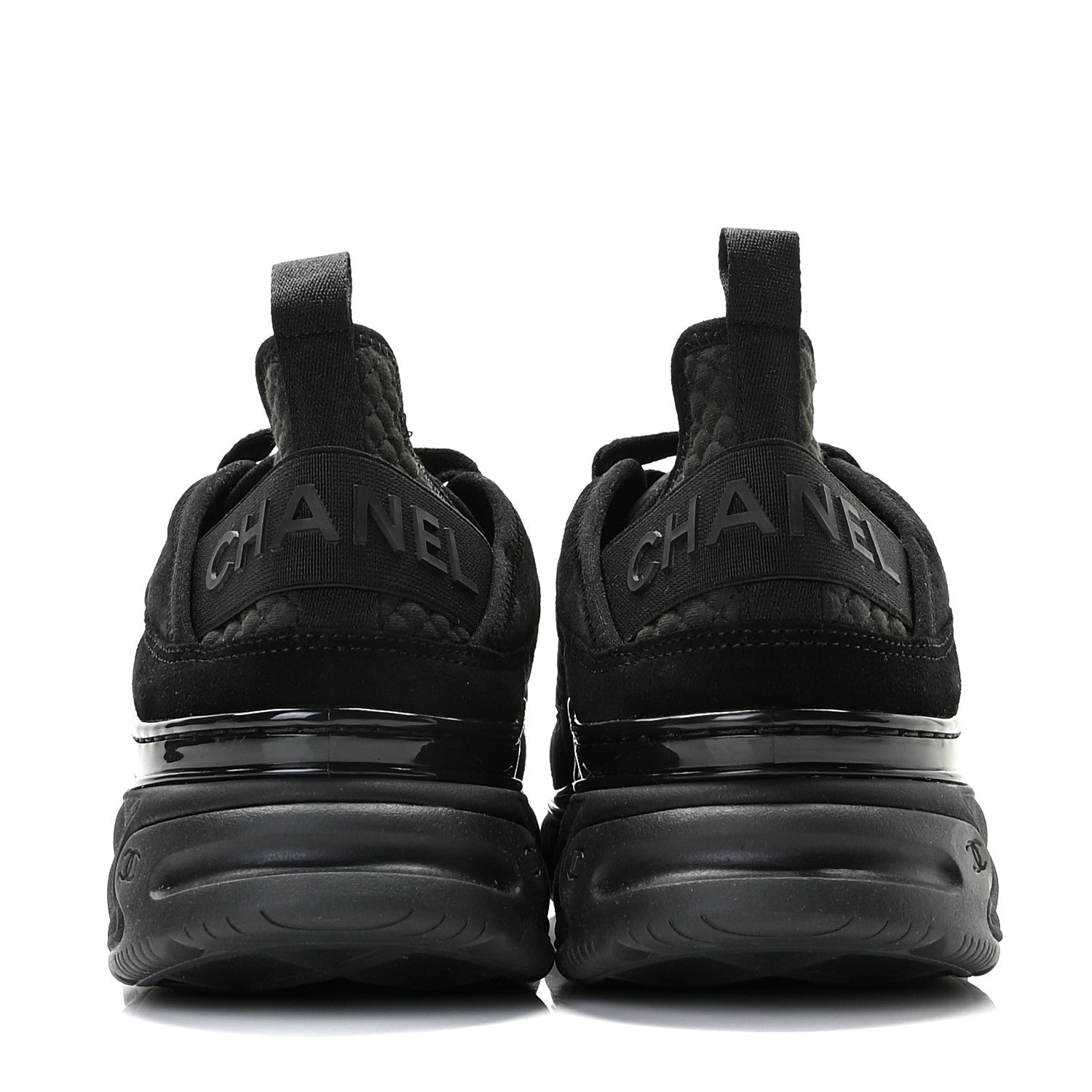 Chanel Suede Calfskin Mixed Fibers CC Sneakers 39.5 Black Dark Grey 5 of 11