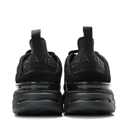 Chanel Suede Calfskin Mixed Fibers CC Sneakers 39.5 Black Dark Grey 5 of 11