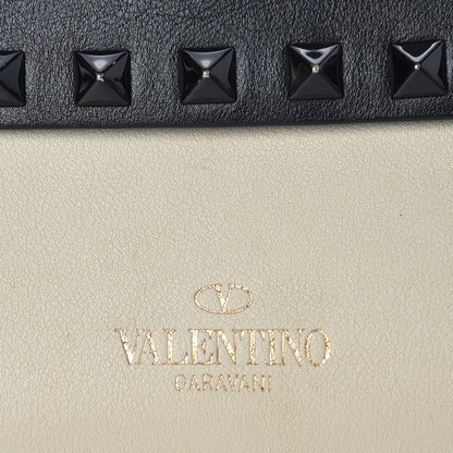 Valentino Garavani Vitello Rockstud Double Flap Crossbody Bag Black Light Ivory 10 of 12