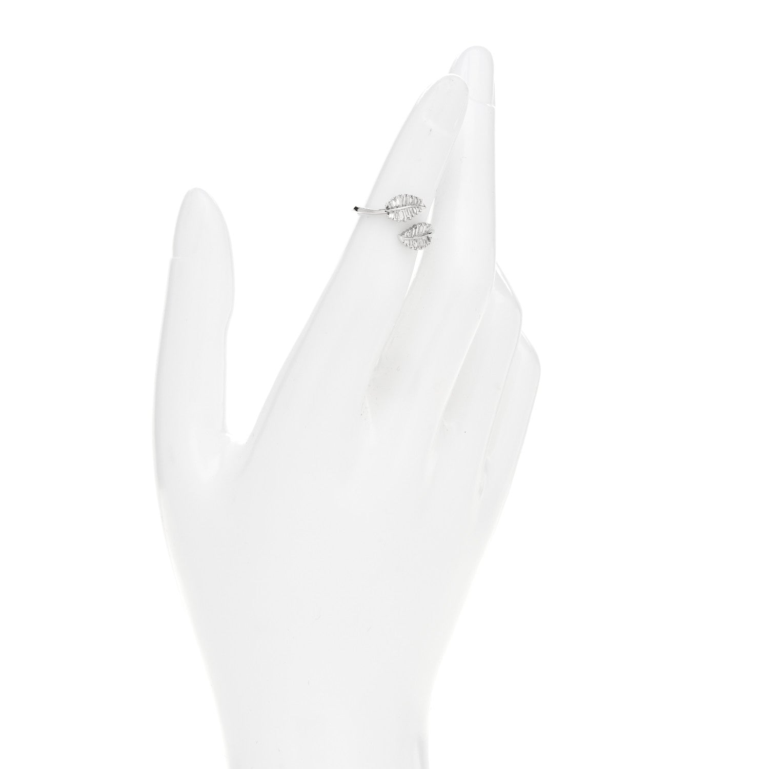 Anita Ko 18K White Gold Diamond Small Palm Leaf Ring 44 3 2 of 6