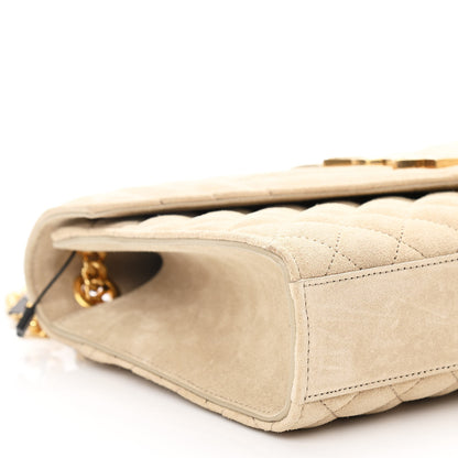 Saint Laurent Suede Mixed Matelasse Triquilt Medium Monogram Envelope Satchel Sea Salt 7 of 8