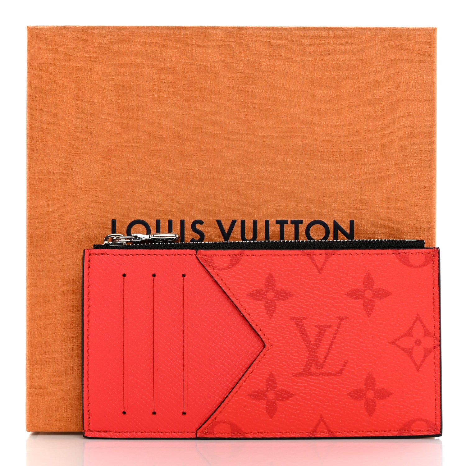 Louis Vuitton Taigarama Coin Card Holder Fire Red 8 of 8