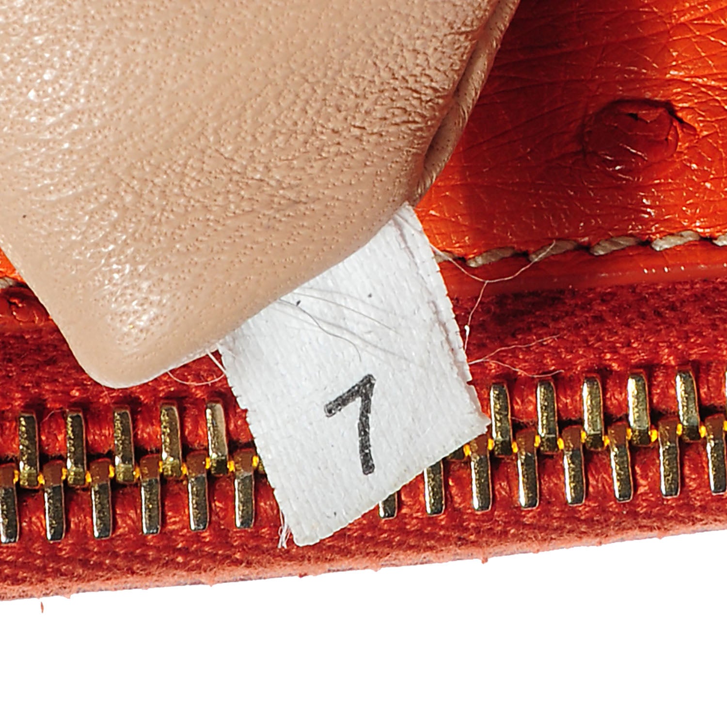 Prada Ostrich Double Zip Tote Papaya 7 of 9